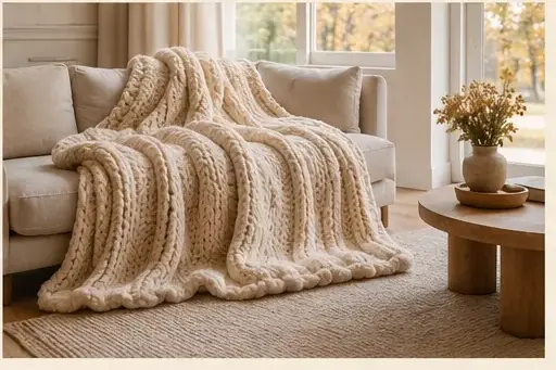 Inspiration de finition pour Pourquoi les grosses mailles séduisent la décoration ?